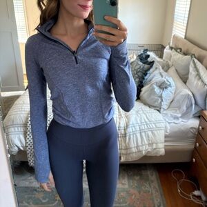 Athleta Heathered Blue Quarter-Zip
